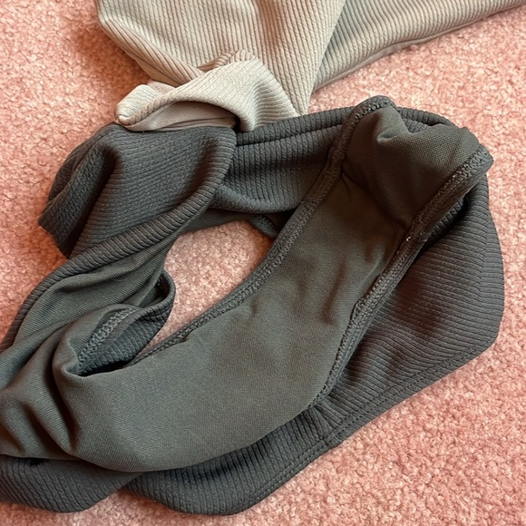 Gray Two Toned One Piece Swimsuit SHEIN Size Large - Picture 4 of 6